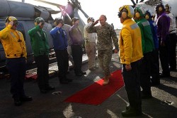 Gen. Martin Dempsey, Chairman of the Joint Chiefs of Staff, visits USS John C. Stennis (CVN-74). US Navy Photo