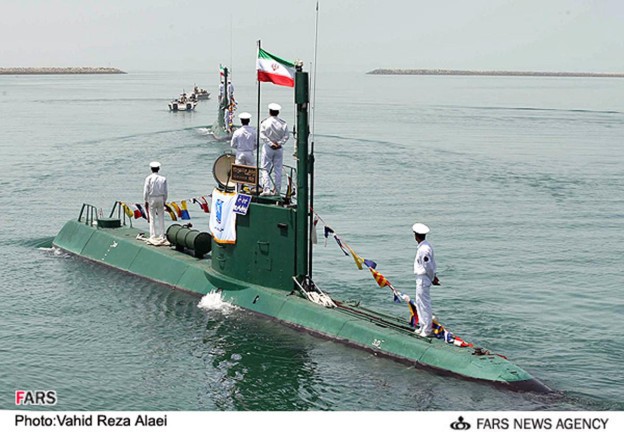 A photo of an Iranian Ghadir midget submarine based on the North Korean Yono class