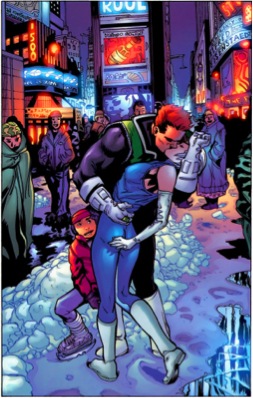 Guy Gardner and Ice from the Green Lantern comic series.