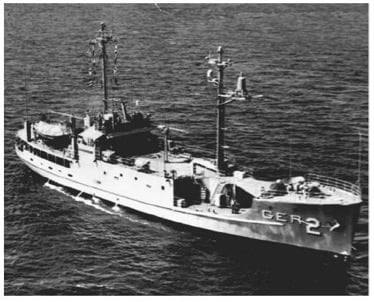 USS Pueblo at sea, 1967