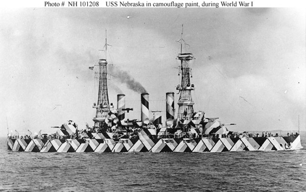USS Nebraska with an experimental design in 1918