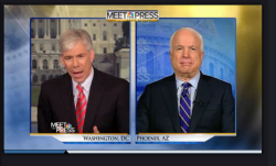 David Gregory and John McCain on Sunday's Meet the Press. NBC