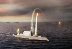 An artist rendering of the Zumwalt class destroyer DDG 1000. US Navy Illustration