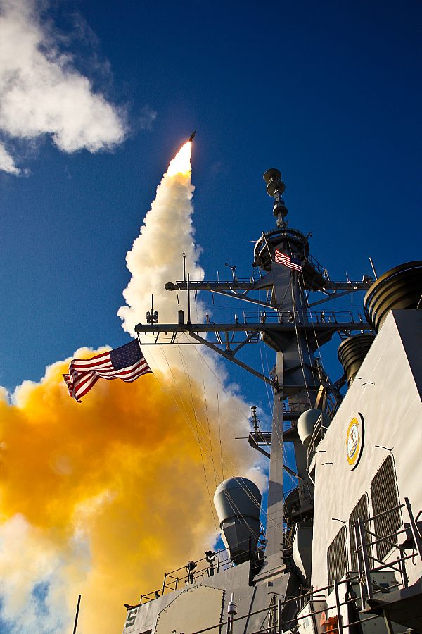 Aegis-class destroyer USS Hopper (DDG-70) launches a standard missile (SM) 3 Blk IA during a 2009 exercise. US Navy Photo