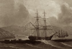 A U.S. brigantine similar to USS Washington, 1776
