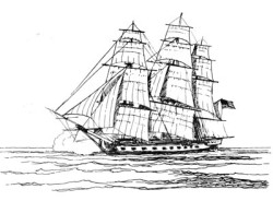 Sister ship of the 1776 frigate USS Washington, the USS Randolph 1776