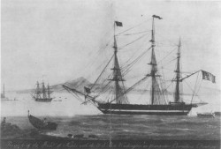 Ship of the line USS Washington in Naples, in 1815