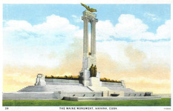 A period engraving of the original USS Maine monument in Havana, Cuba. 