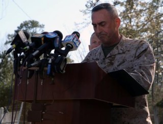Brig. Gen. James W. Lukeman, 2nd Marine Division commanding general, at a Tuesday press conference at Camp Lejeune. 