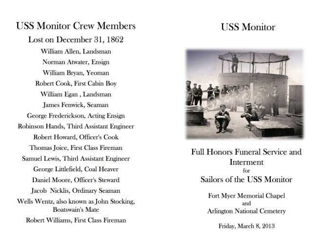 USS Monitor Chapel Service Program