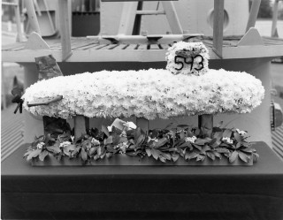 Floral replica of USS Thresher. Naval Institute Archives