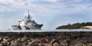 The littoral combat ship USS Freedom (LCS 1) arrives at Joint Base Pearl Harbor Hickam for a scheduled port visit. US Navy Photo