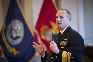 Adm. Jonathan Greenert addressing a crowd in March. US Navy Photo
