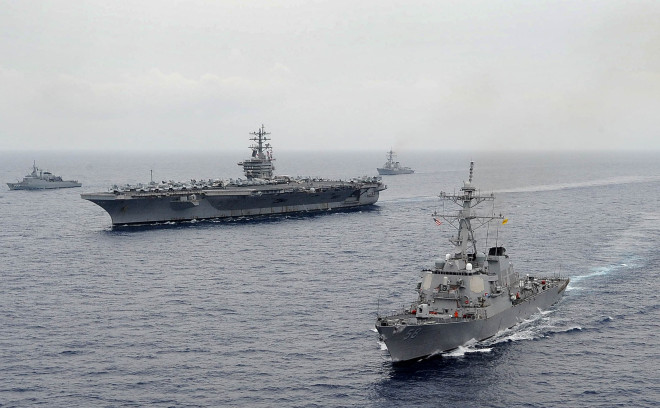 Ships from the USS Dwight D. Eisenhower from Carrier Strike Group. US Navy Photo