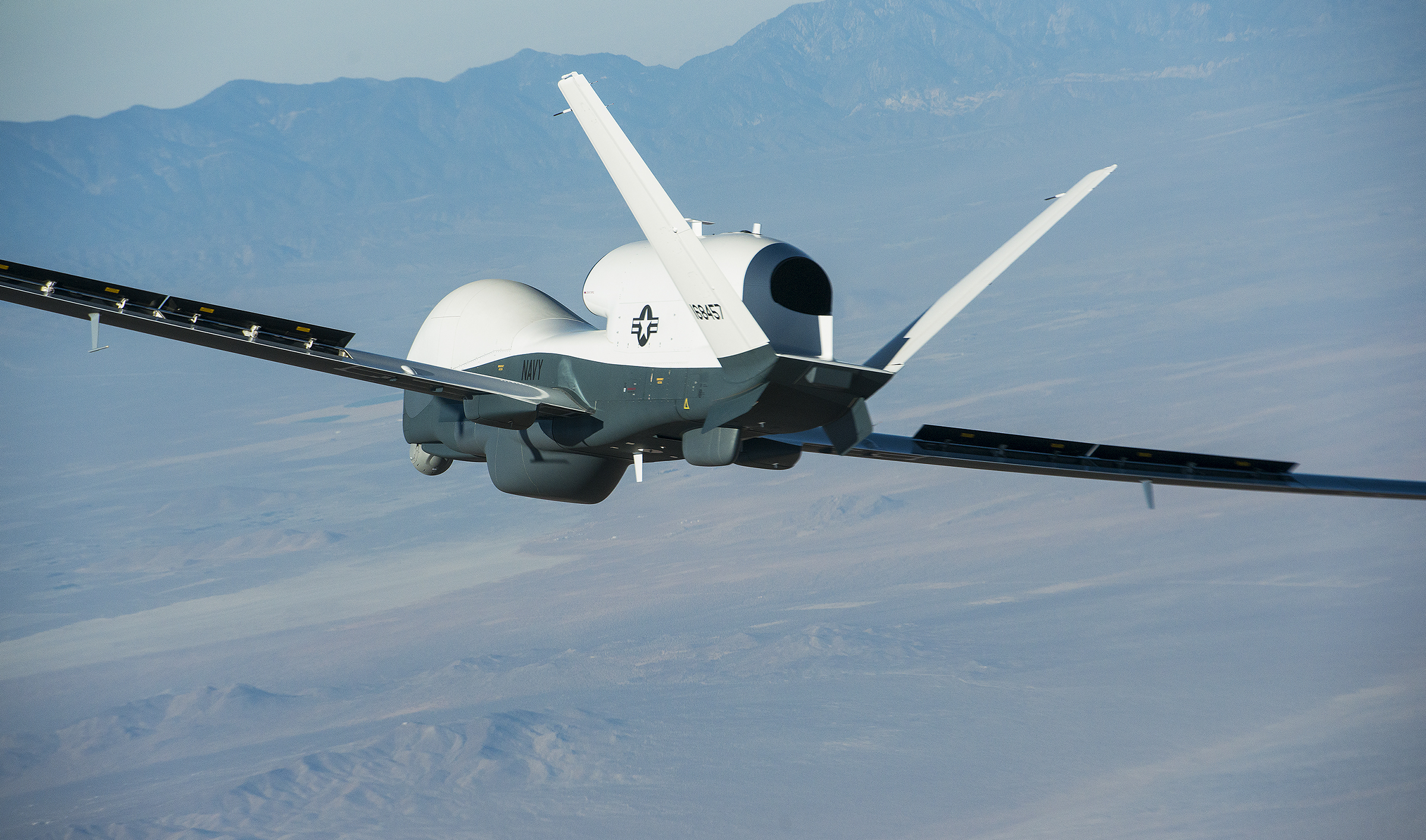 Northrop Grumman-built Triton unmanned aircraft system completed its first flight May 22, 2013, from the company's manufacturing facility in Palmdale, Calif. Northrop Grumman Photo