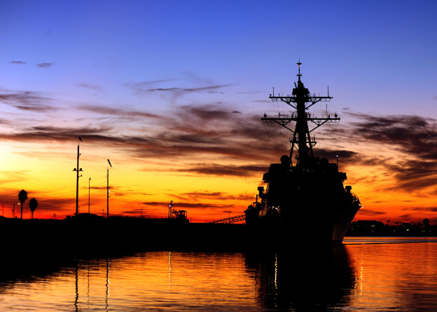 USS Spruance (DDG-111) is pierside at Naval Weapons Station Seal Beach, Calif., Jan, 2012. US Navy Photo 