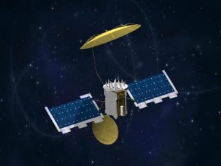 An undated Lockheed Martin artist representation of a MUOS satellite. Lockheed Martin Photo