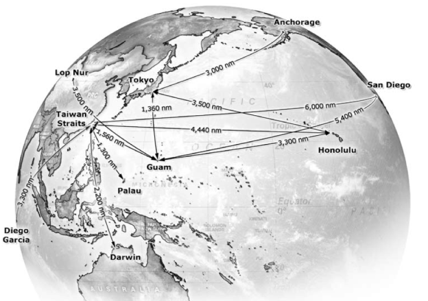 Distances in the Pacific Ocean. CSBA Illustration. 