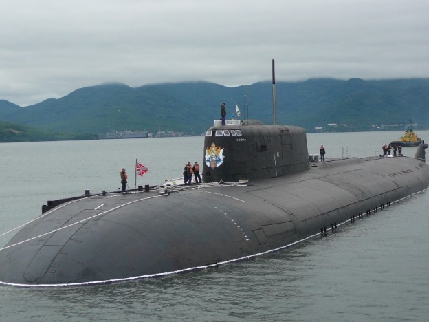 A Russian Navy 949 Oscar nuclear guided missile submarine (SSGN).