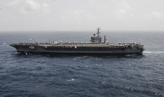 The aircraft carrier USS Nimitz (CVN-68) transits the Arabian Sea on Aug 29, 2013. US Navy Photo