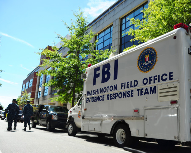 FBI collects evidence at Building 197 on board the Washington Navy Yard. US Navy Photo 