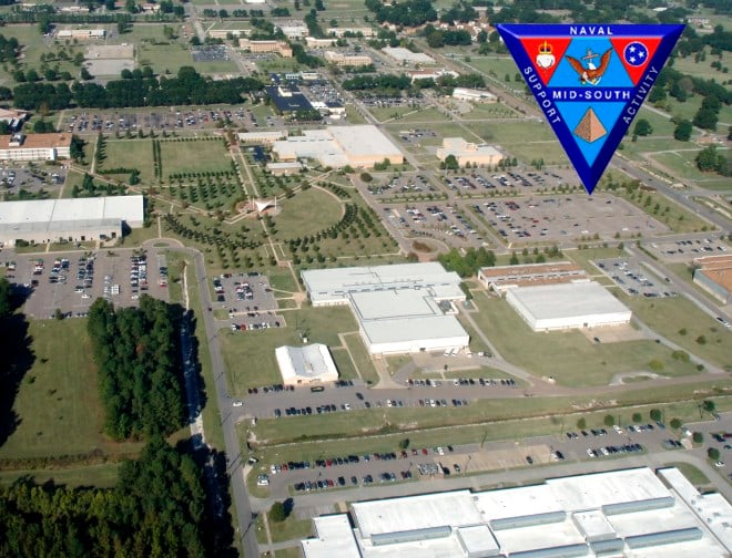 An aerial view of NSA Mid-South, Tenn. in 2008. US Navy Photo