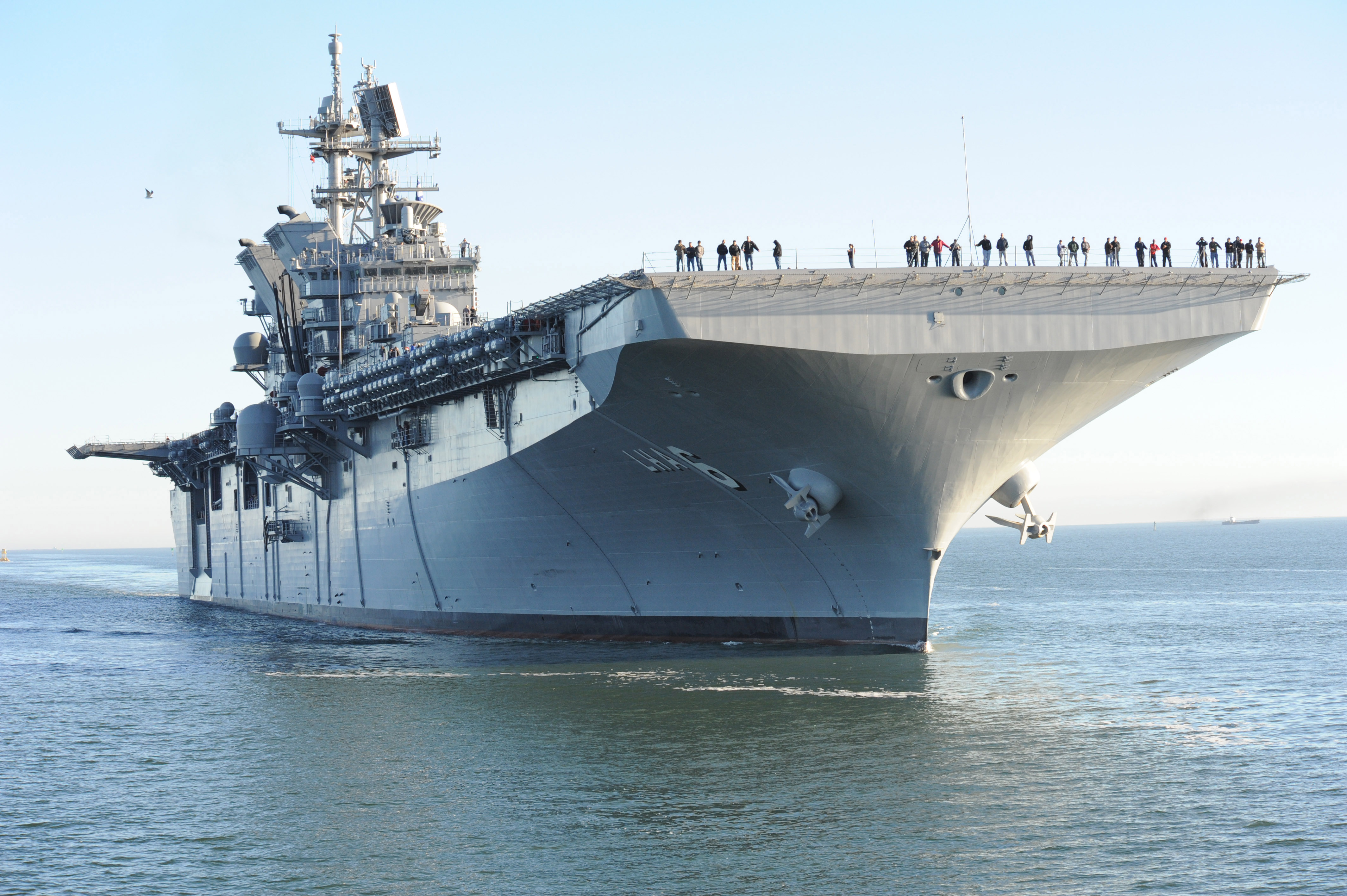 America (LHA-6) returns to Ingalls Shipyard Jan. 31, 2014 from acceptance trials. US Navy Photo