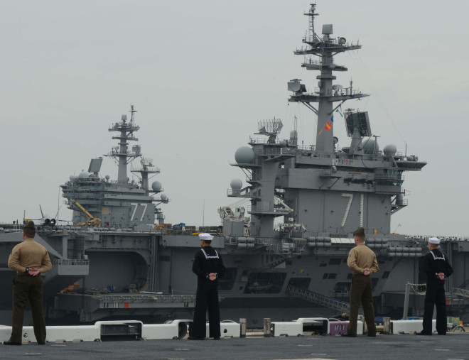 Aircraft carriers in Norfolk, Va. on Feb. 8, 2014. US Navy Photo