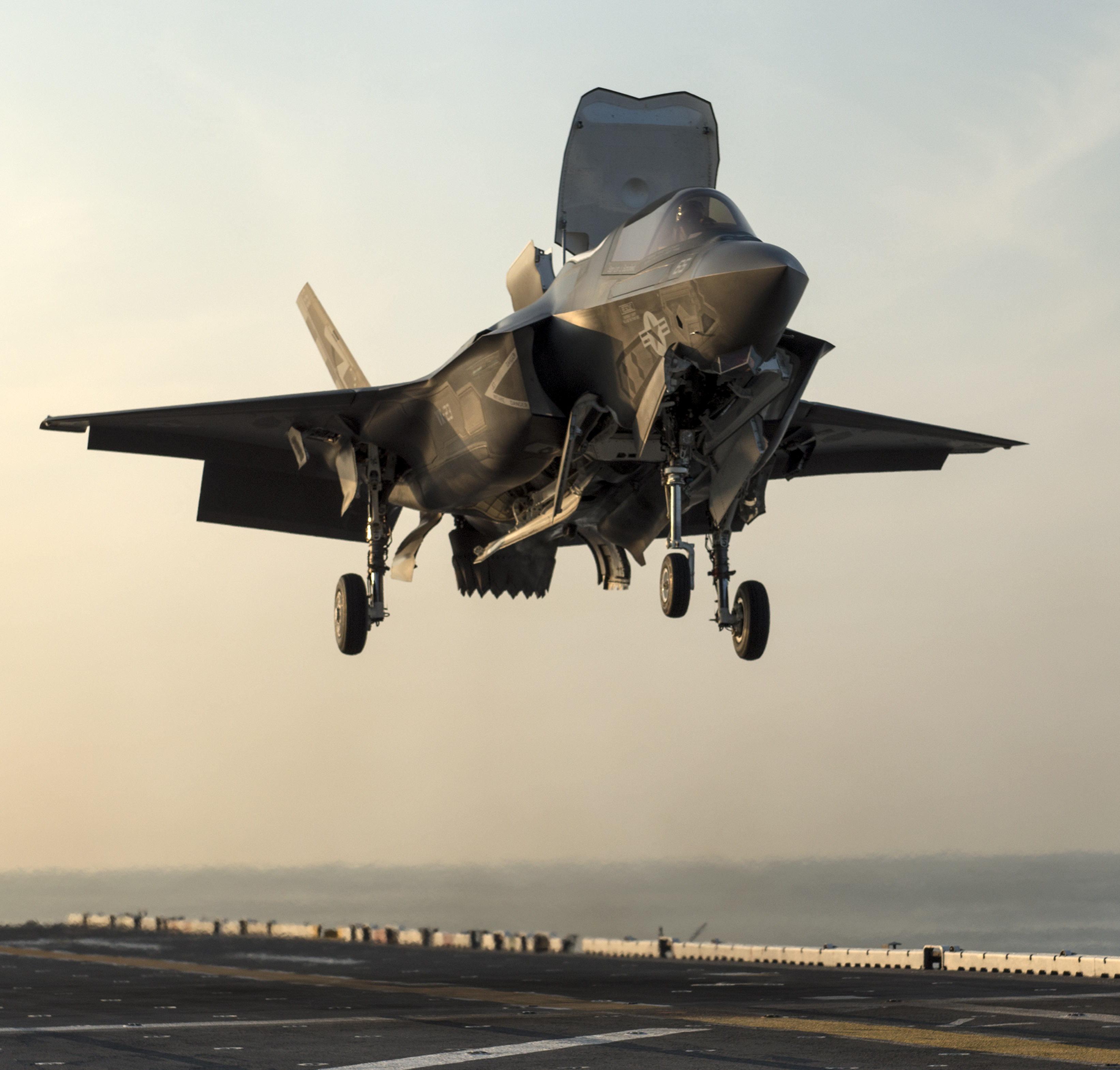 An F-35B Lightning II aircraft takes off from the amphibious assault ship USS Wasp (LHD-1). US Navy Photo