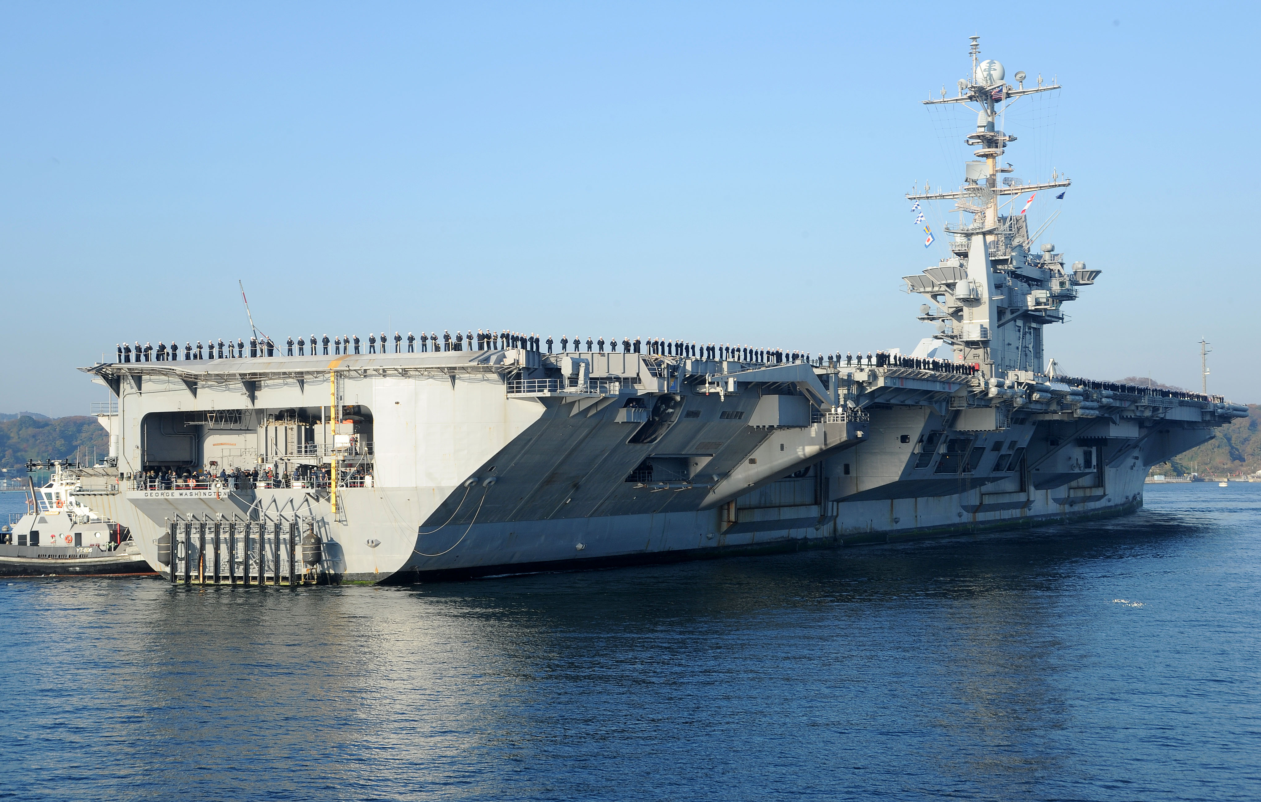 USS George Washington (CVN 73) returns to Commander, Fleet Activities Yokosuka, Japan in 2013. US Navy Photo