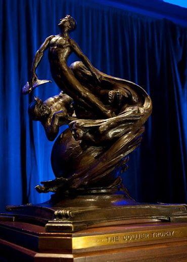 The Collier trophy, pictured, at the National Aeronautic Association's award 