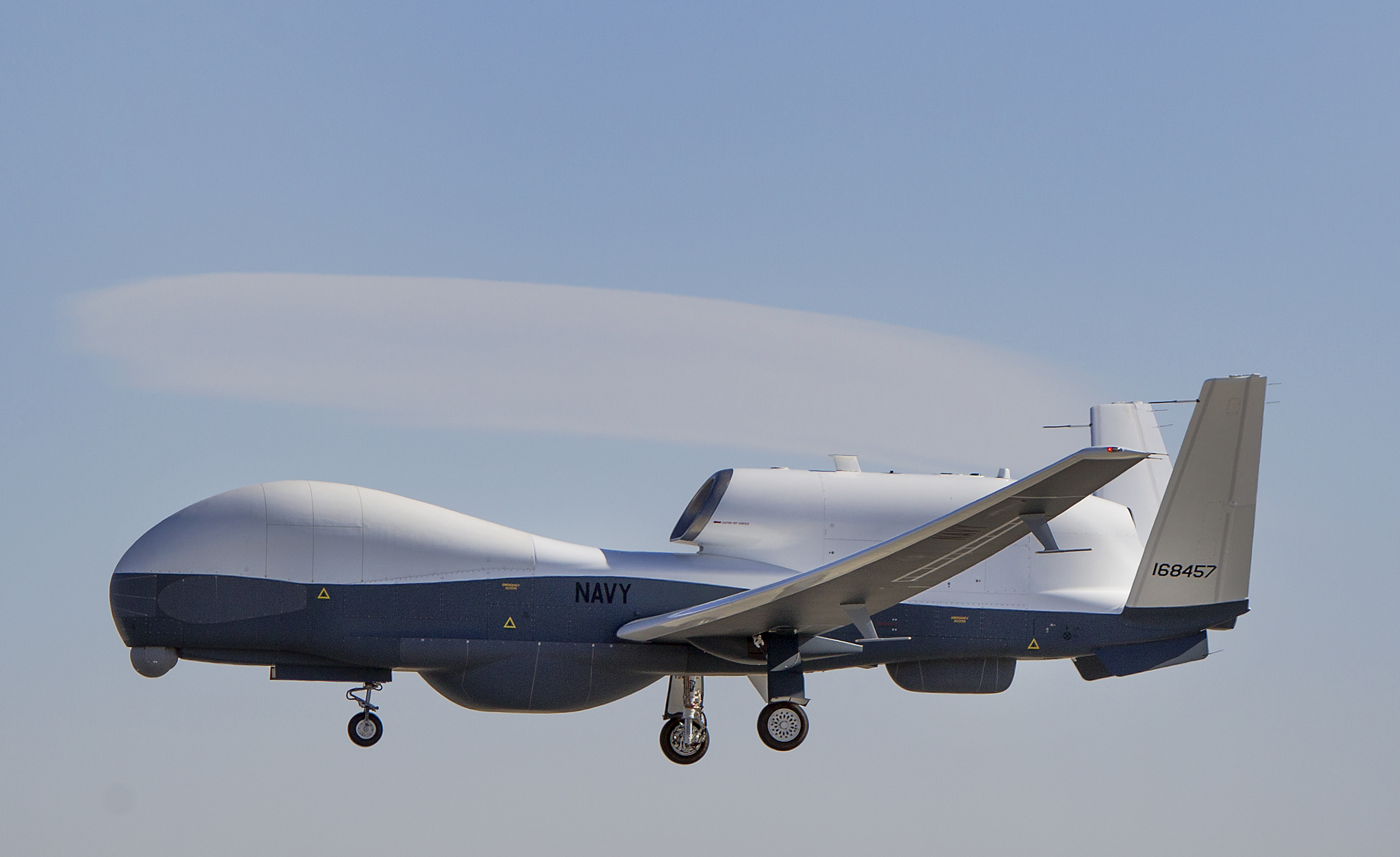 Triton unmanned aircraft system completes its first flight May 22, 2013. US Navy Photo