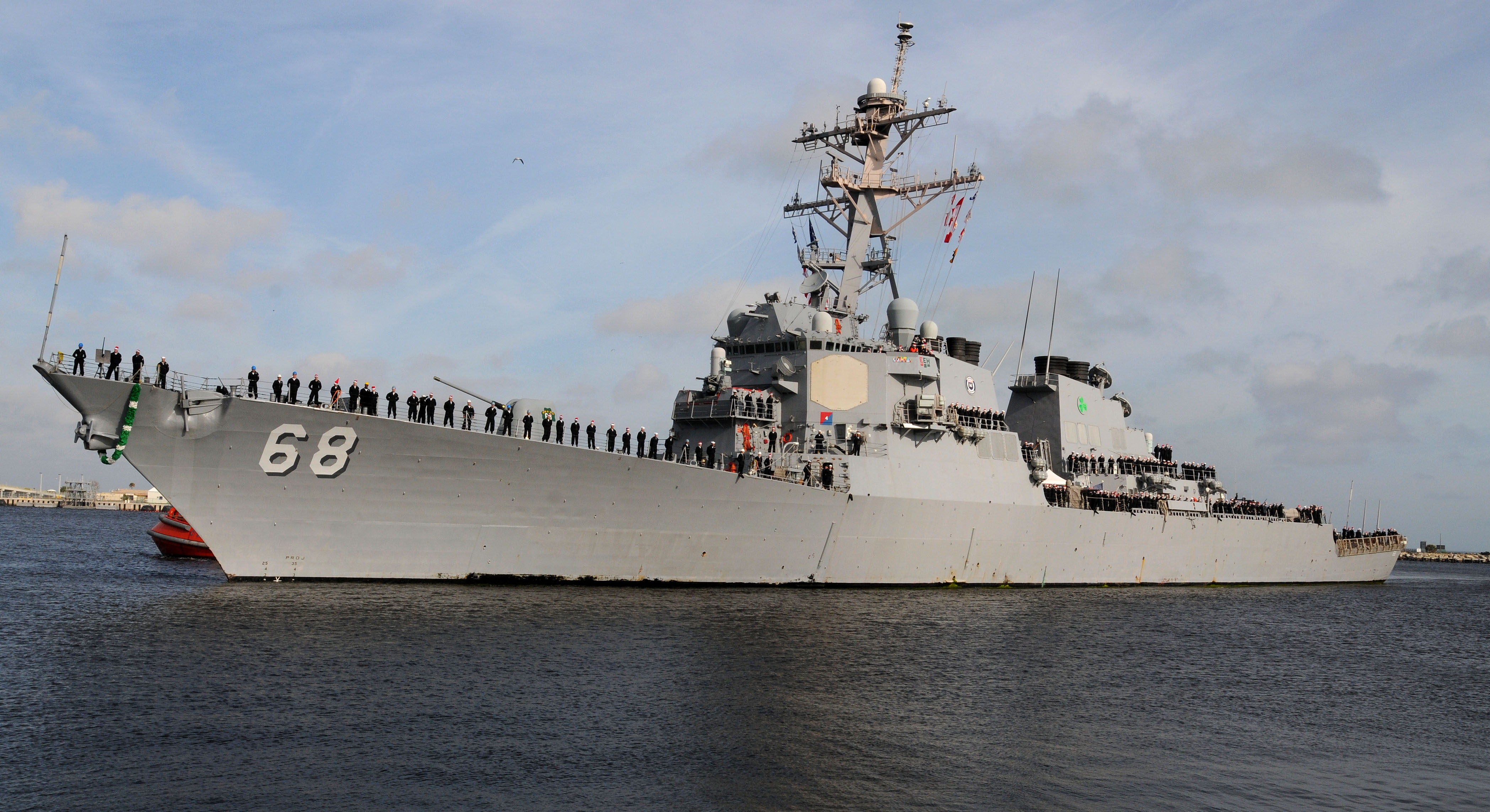 USS The Sullivans (DDG 68) returns to her homeport of Mayport, Fla., following the completion of a six-month deployment in 2013. US Navy Photo