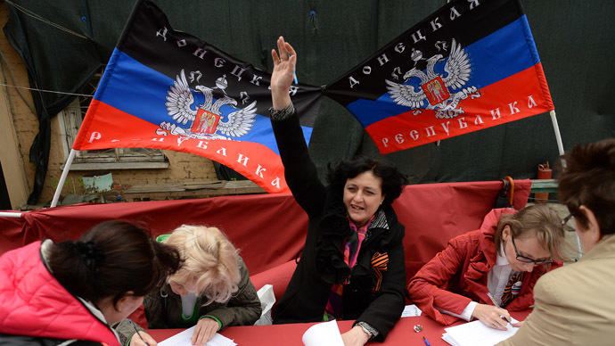Donbass residents vote in the referendum on the status of the self-proclaimed Donetsk People's Republic. RIA/Novosti Photo