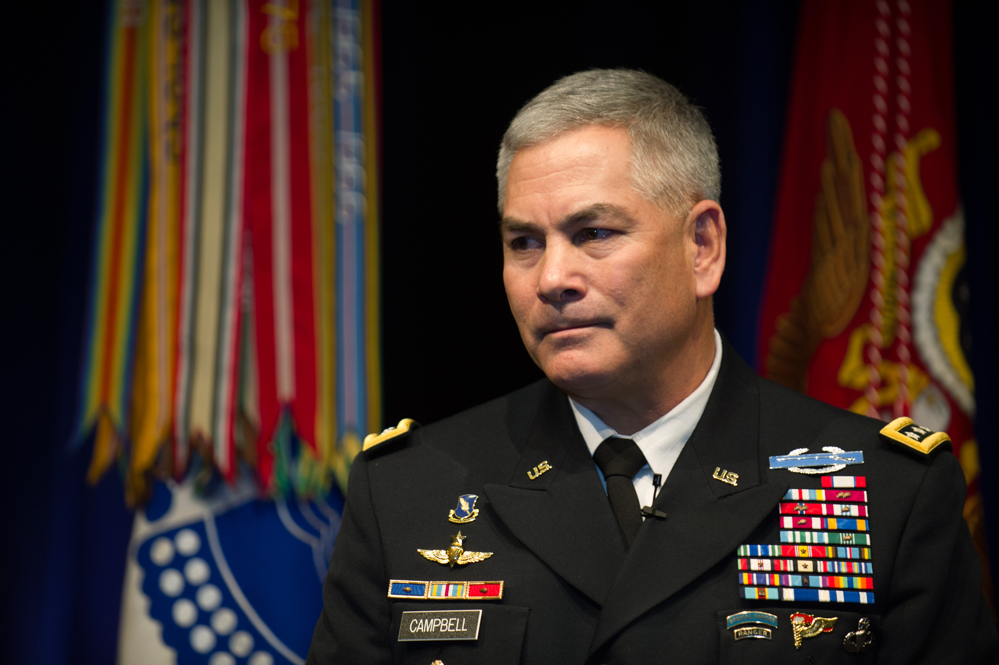 U.S. Army Gen. John Campbell assumes duties as the 34th Army Vice Chief of Staff during a ceremony at the Pentagon Auditorium Mar. 8, 2013. US Army Photo