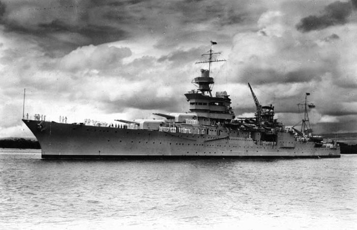 USS Indianapolis in Pearl Harbor, Hawaii in 1937. US Navy Photo