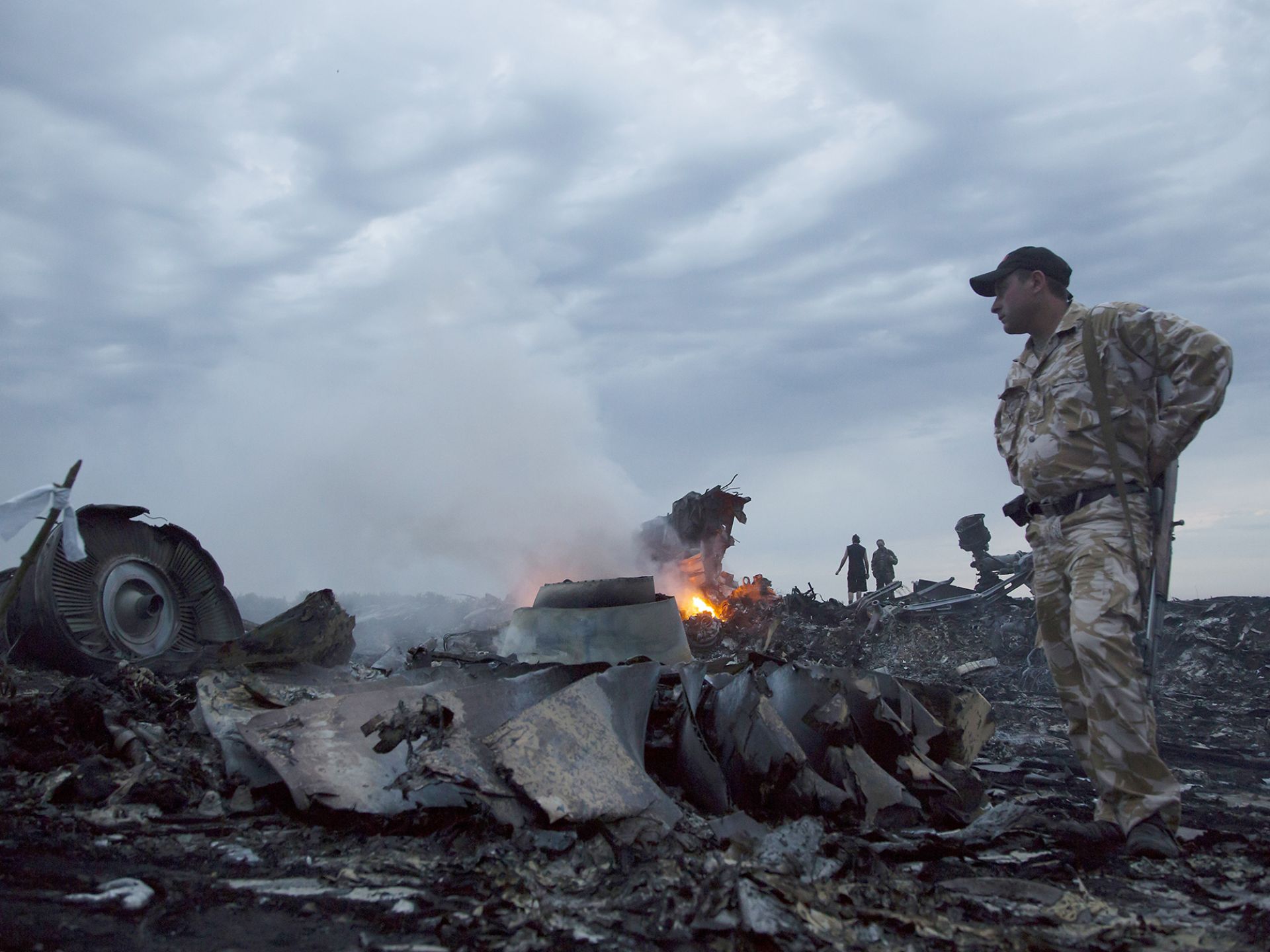 A July 18, picture of the Malaysian Airliners Flight 17 Crash site. 