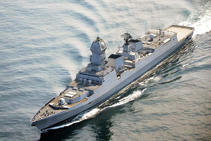An undated photo of INS Kolkata. Indian Navy Photo 