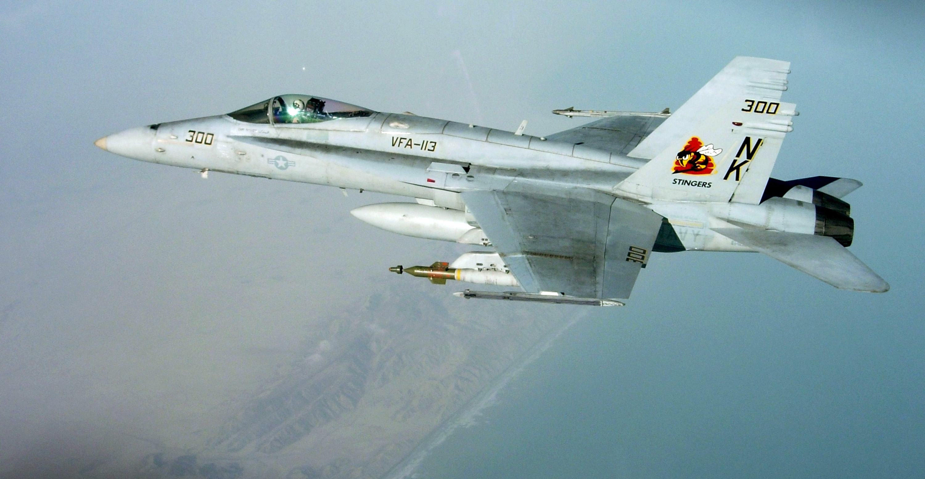 F/A-18C Hornet assigned to the "Stingers" of Strike Fighter Squadron (VFA-113) in 2009. US Navy Photo
