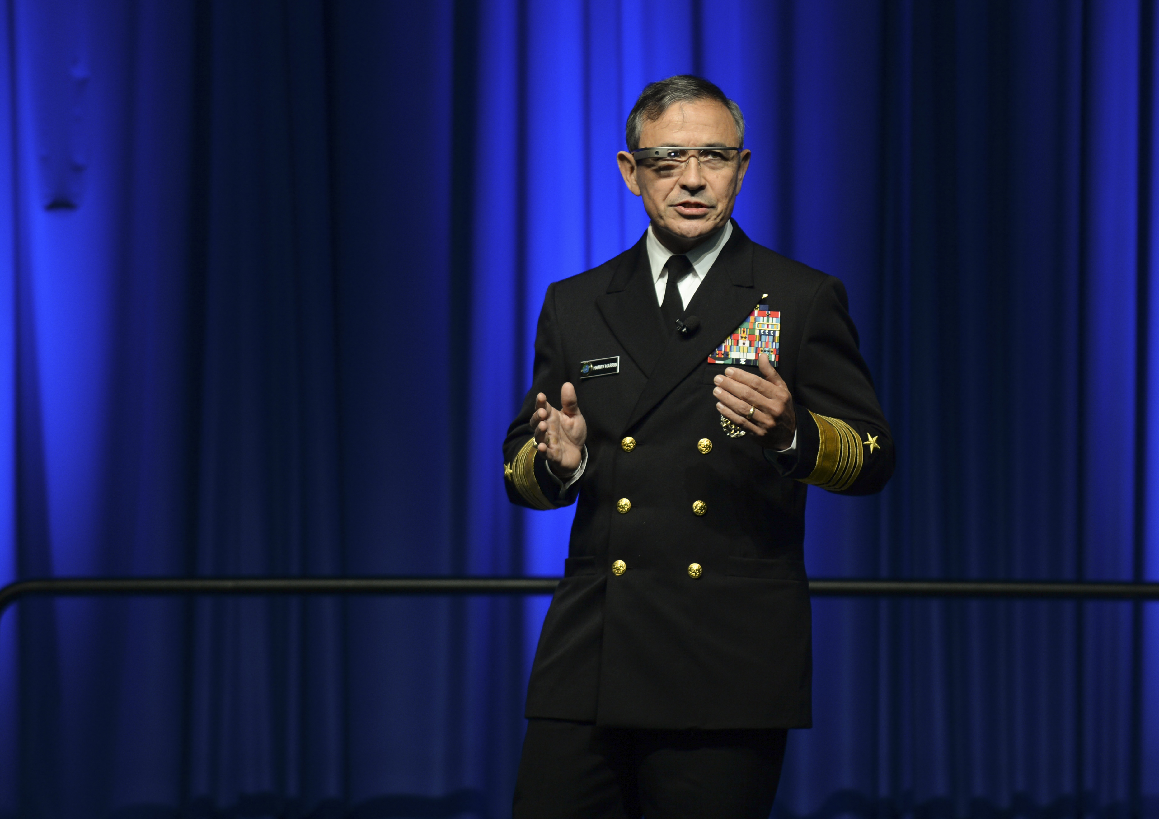 Adm. Harry B. Harris, commander of U.S. Pacific Fleet at the 2014 WEST conference in San Diego, Calif. on Feb. 11, 2014. US Navy photo