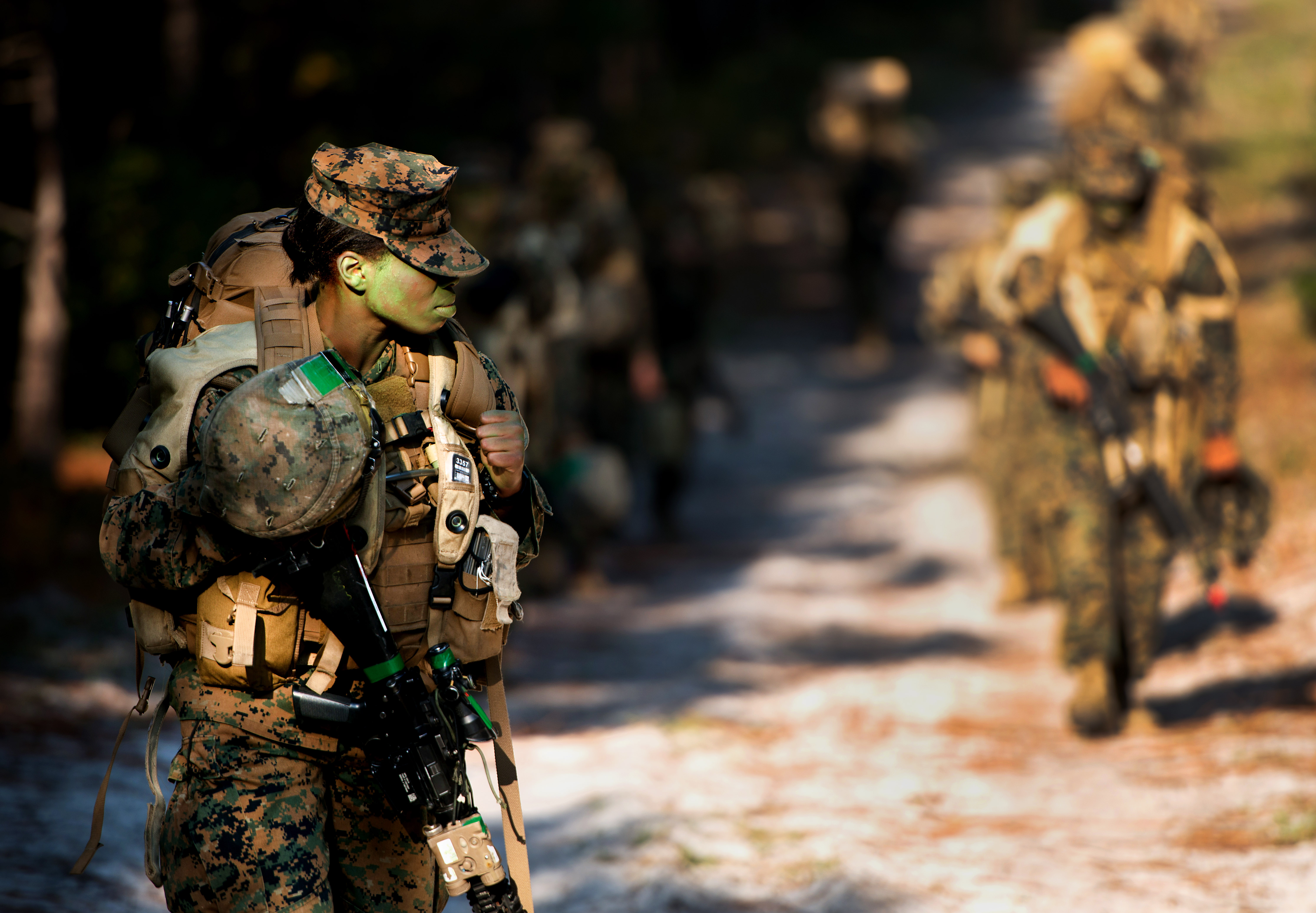 A female Marine participates in Infantry training in 2013. US Marine Corps photo