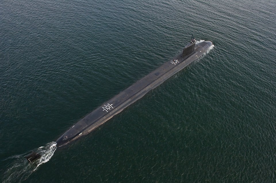USS North Dakota (SSN-784) during August 2013 sea trials. US Navy Photo