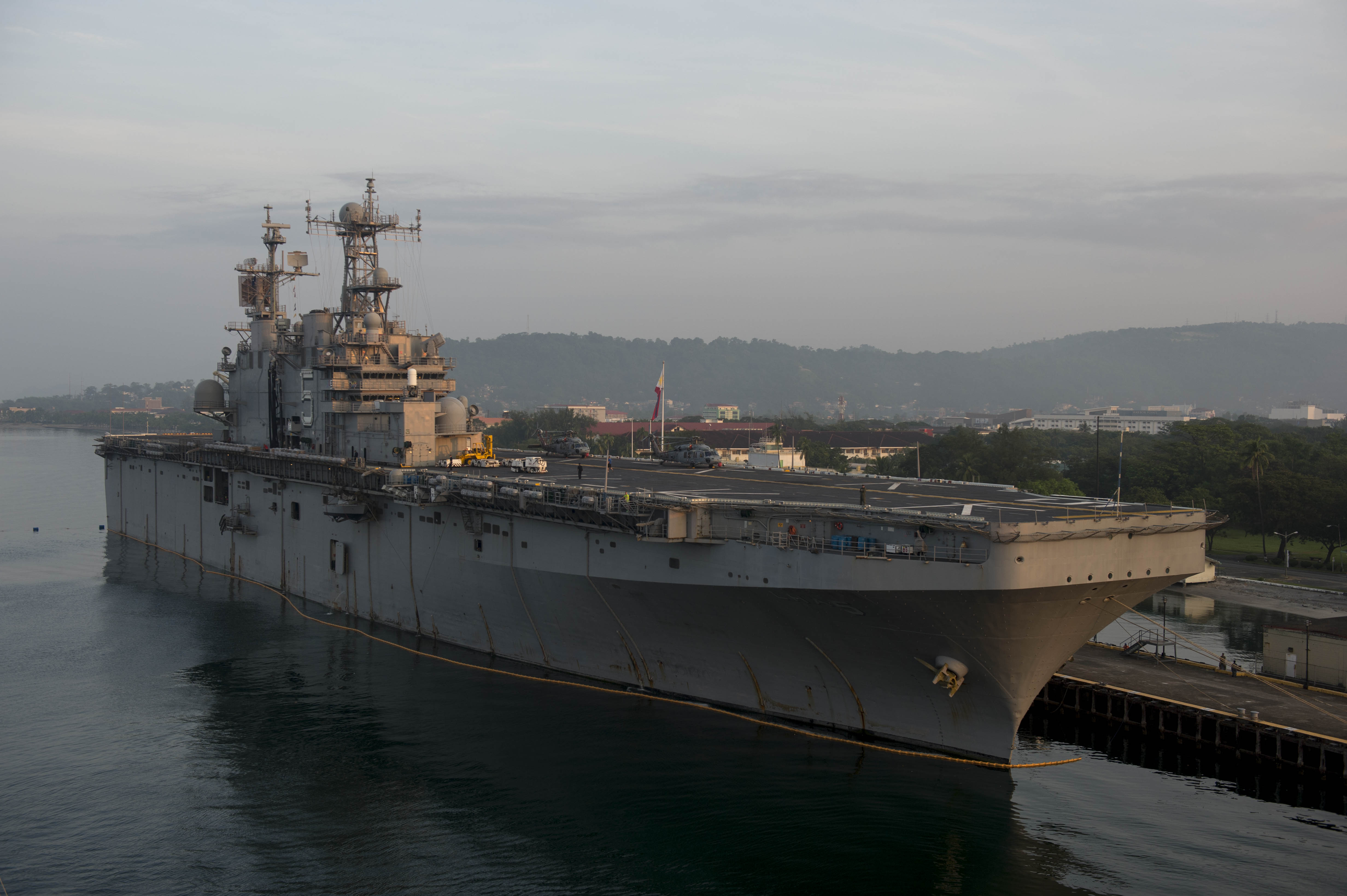 USS Peleliu (LHA-5) is moored at Subic Bay, Philippines, for Amphibious Landing Exercise 2015 on Sept. 30, 2014. US Navy Photo