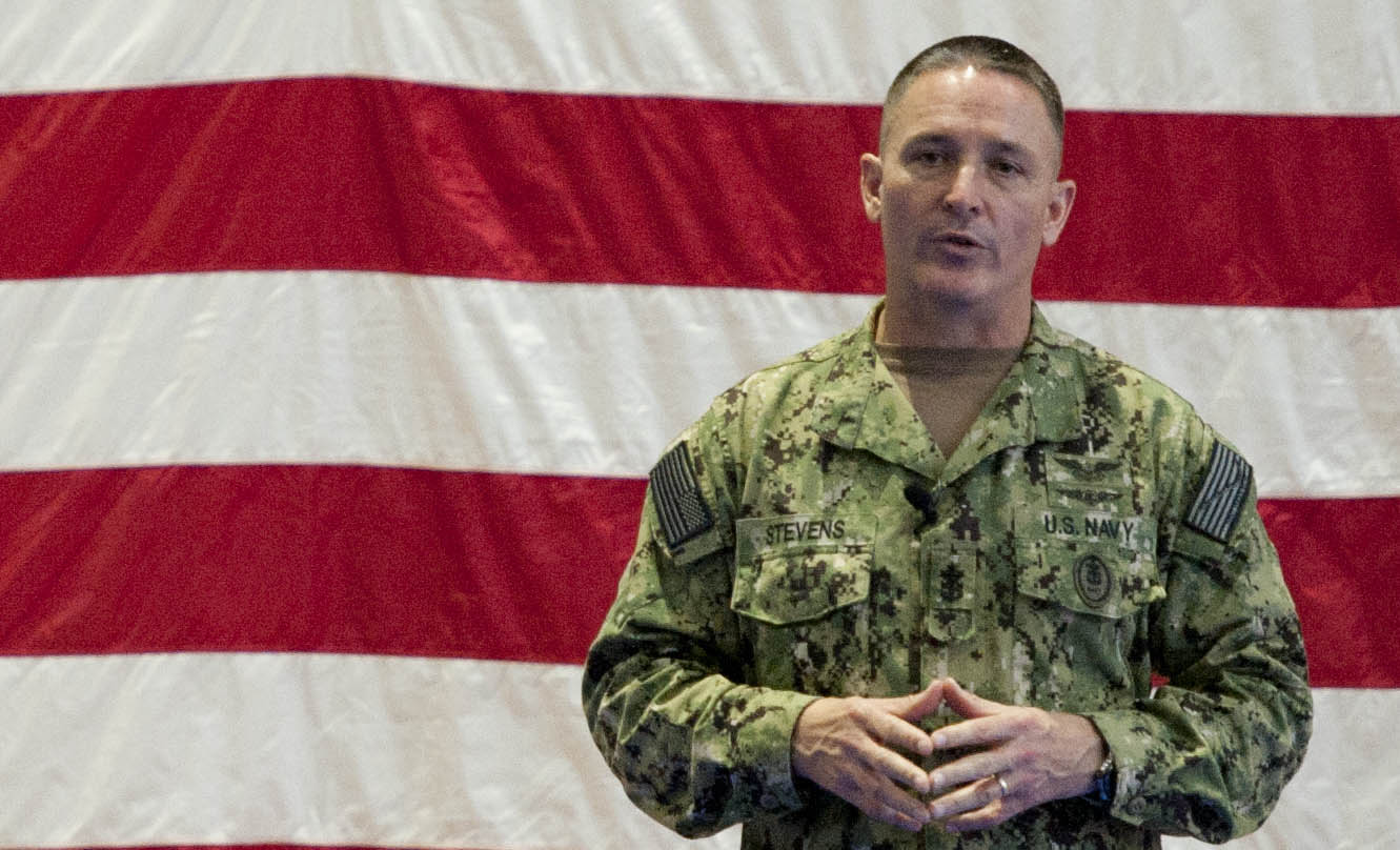 Master Chief Petty Officer of the Navy (MCPON) Mike Stevens in Bahrain on Nov. 26, 2014. US Navy Photo