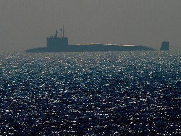 Indian Navy nuclear ballistic missile submarine INS Arihant on Monday. via The Hindu Times 