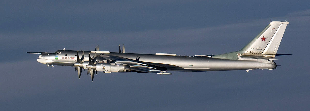 Undated photo of a Tupolev Tu-95 Bear Bomber. Finnish Defense Forces Photo