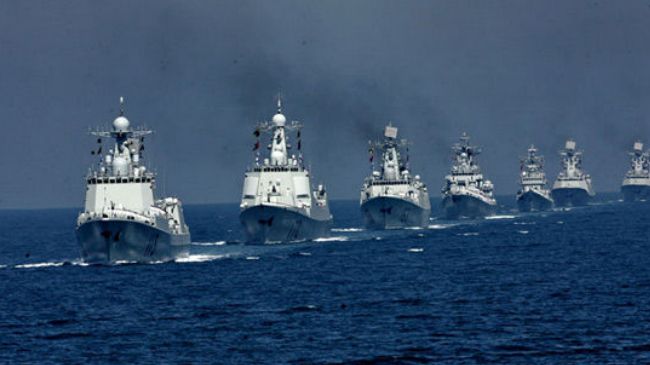 Undated photo of ships of the China's People's Liberation Army Navy (PLAN) in 2012. PLAN Photo via Press TV