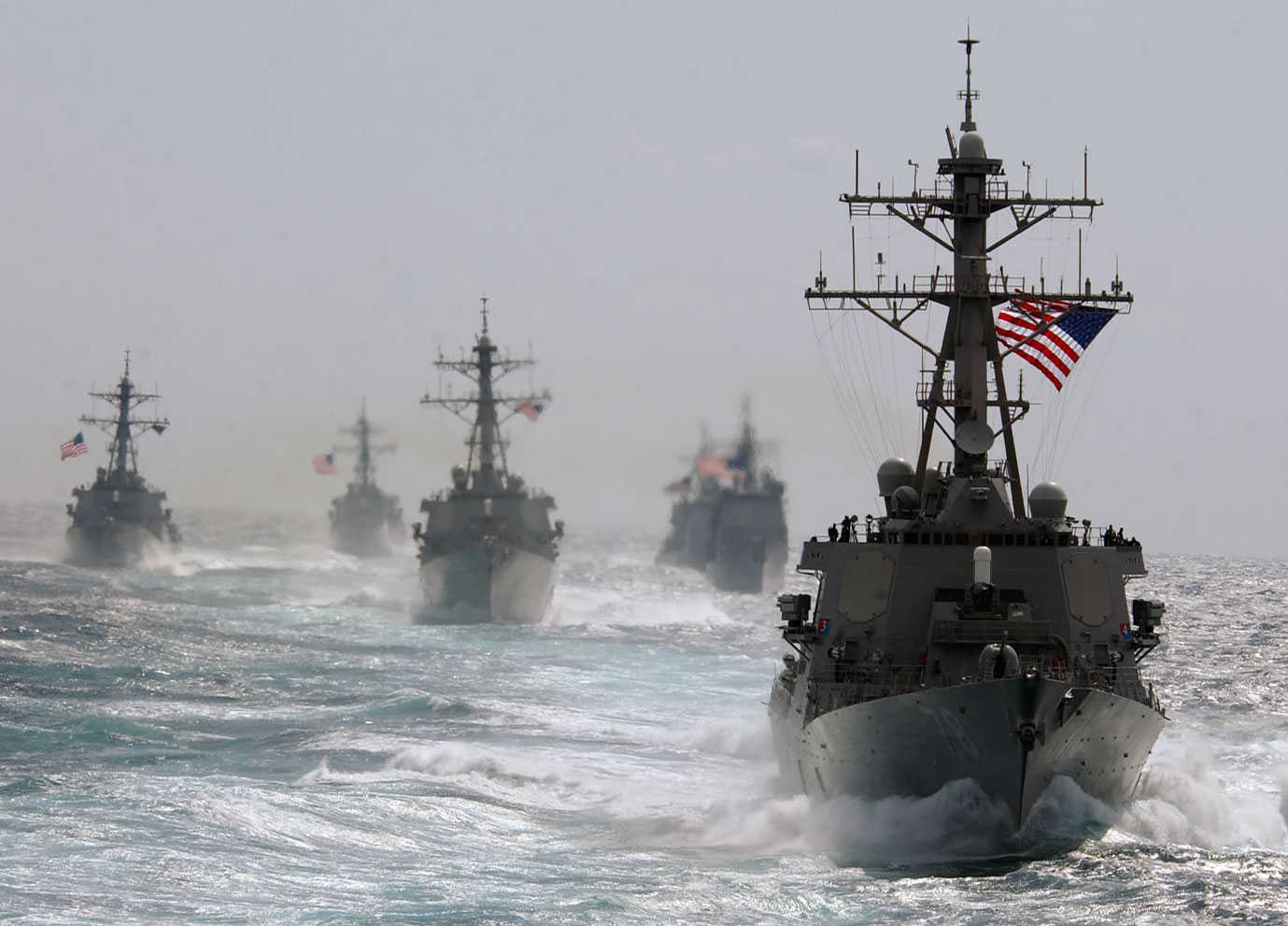 Several similar Arleigh Burke destroyers. US Navy Photo