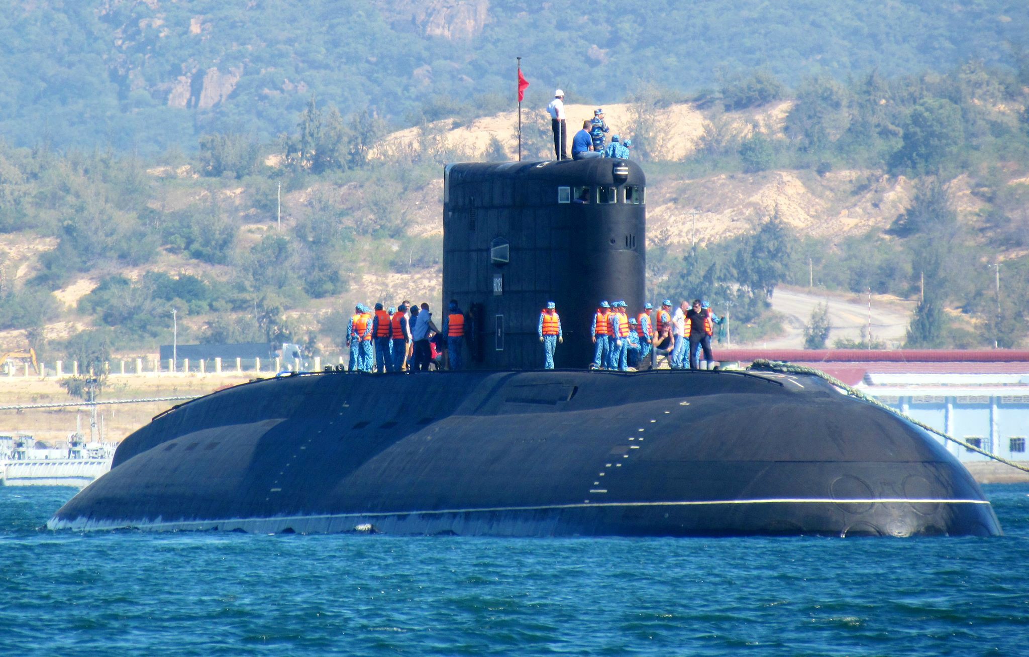 Undated photo of lead Vietnamese Navy Kilo attack submarine HQ-182 Hanoi. via Open Source IMINT