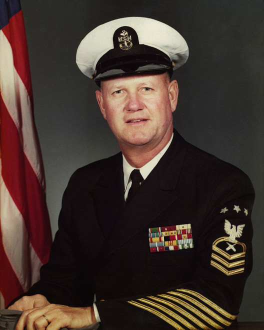 The U.S. Navy's first Master Chief Petty Officer of the Navy (MCPON) Delbert Black. 